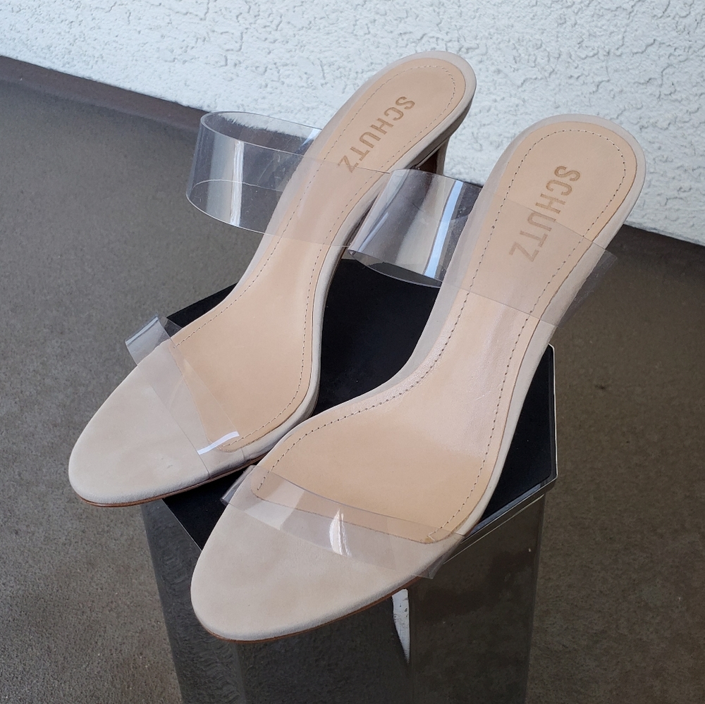 Clear Schutz heels
